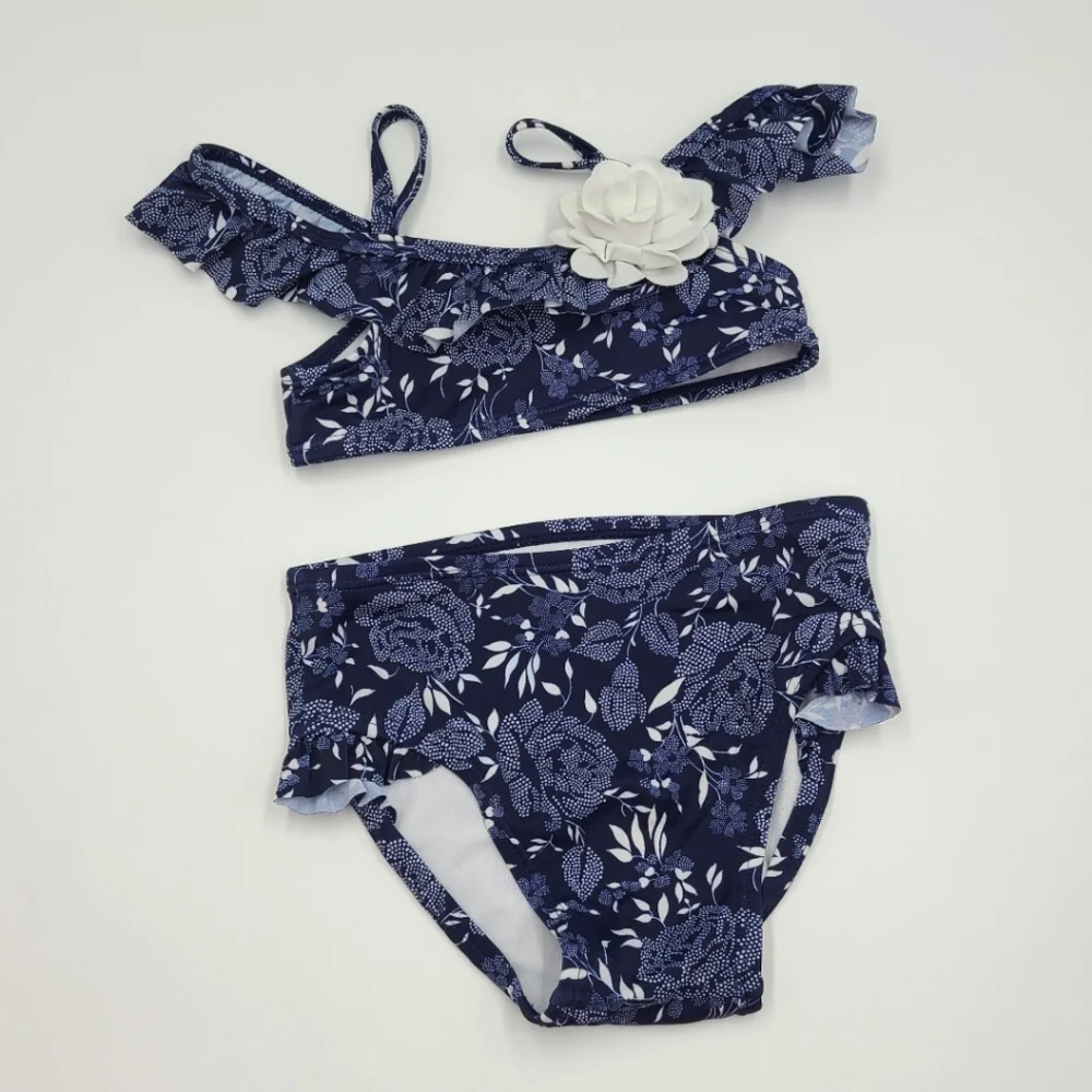 Janie and Jack girls' navy floral swimsuit size 18-24 months